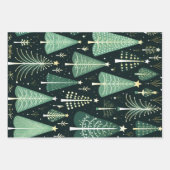 クリスマスツリーパターン ラッピングペーパーシート (正面3)