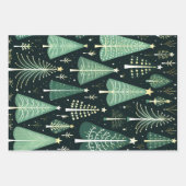 クリスマスツリーパターン ラッピングペーパーシート (正面2)