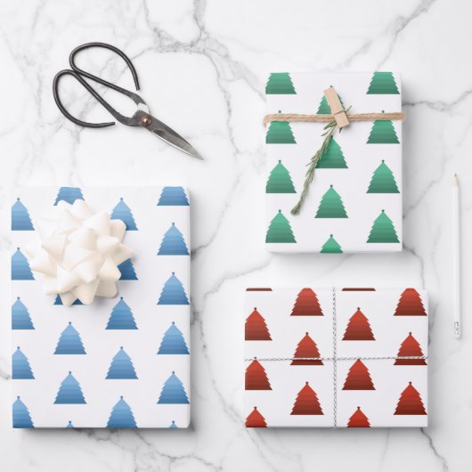 クリスマスツリーパターン ラッピングペーパーシート (正面)
