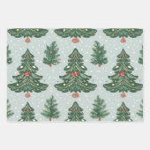 クリスマスツリーパターン ラッピングペーパーシート (正面)