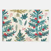 クリスマスツリーパターン ラッピングペーパーシート (正面3)