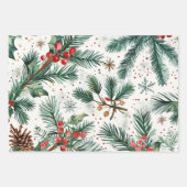 クリスマスツリーパターン ラッピングペーパーシート (正面2)
