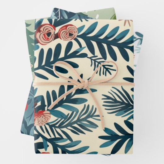 クリスマスツリーパターン ラッピングペーパーシート (インサイチュ)