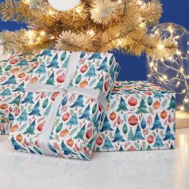 クリスマスツリーパターン ラッピングペーパー
