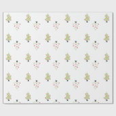 クリスマスツリーパターン ラッピングペーパー (フラット)