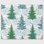 クリスマスツリーパターン ラッピングペーパー (フラット)