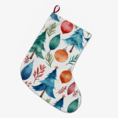 クリスマスツリーパターン ラージクリスマスストッキング (正面 (吊り時))