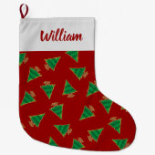 クリスマスツリーパターン ラージクリスマスストッキング (正面)