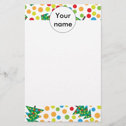 クリスマスツリーパターン 便箋 (正面)