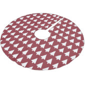 クリスマスツリーパターン |幾何学的スカンジダークレッド ブラッシュドポリエステルツリースカート (アングル)