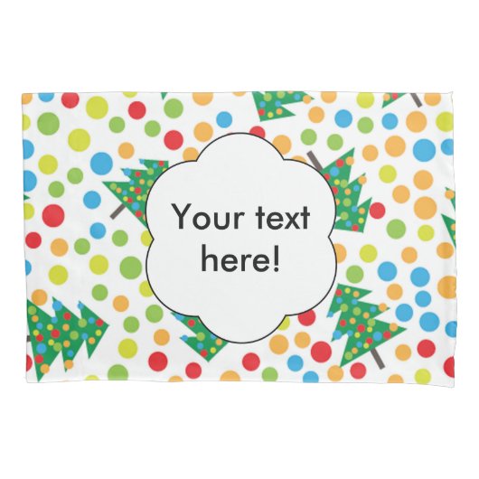 クリスマスツリーパターン 枕カバー (正面)