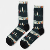 クリスマスツリーパターン（濃色） ソックス (左)