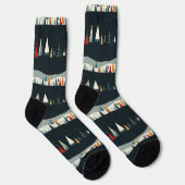 クリスマスツリーパターン（濃色） ソックス (右)