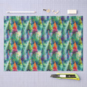 クリスマスツリーパターン 薄葉紙 (クラフト)