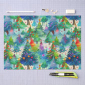 クリスマスツリーパターン 薄葉紙 (クラフト)