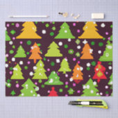 クリスマスツリーパターン 薄葉紙 (クラフト)