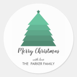 クリスマスツリーパーソナライズされたギフトラベル ラウンドシール