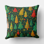 クリスマスツリーパーソナライズされたシェフ母の写真 クッション (裏面)