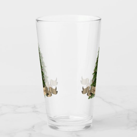 クリスマスツリーパーソナライズされたフェスティバルホリデーグラス タンブラーグラス (左)