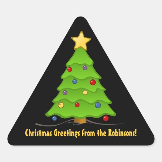 クリスマスツリーパーソナライズされた三角形のシール 三角形シール (正面)