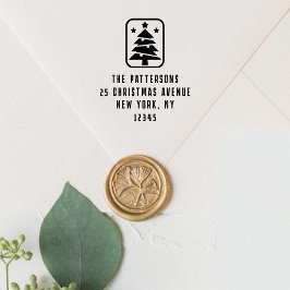 クリスマスツリーパーソナライズされた名差出人住所 セルフインキングスタンプ