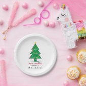 クリスマスツリーパーソナライズな家族のクリスマス ペーパープレート (パーティー)