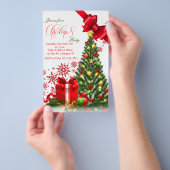 クリスマスツリーパーティの招待状 チラシ (ハンドル)