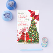 クリスマスツリーパーティの招待状 チラシ (シングル)