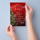 クリスマスツリーパーティの招待状 チラシ (ハンドル)