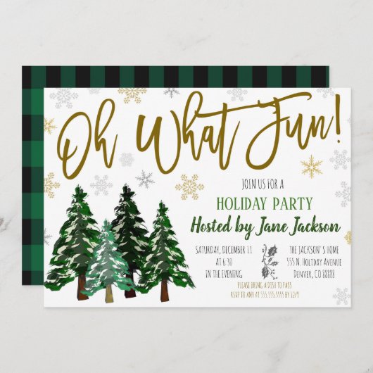 クリスマスツリーパーティの招待状 招待状 (正面/裏面)