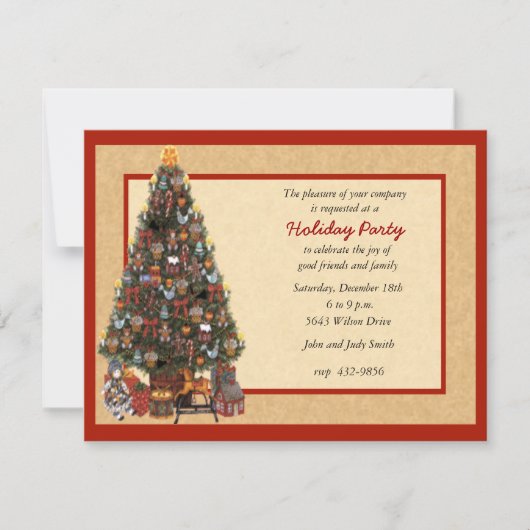 クリスマスツリーパーティの招待状 招待状 (正面)