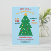 クリスマスツリーパーティーギフト交換ホリデー 招待状 (スタンド正面)