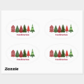 クリスマスツリーパーティー工芸クラシック品オーバルステッカー 楕円形シール (シート)