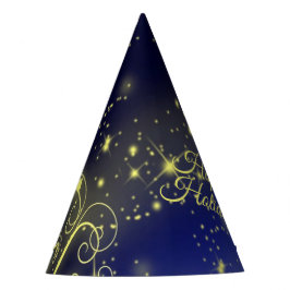 クリスマスツリーパーティー金ゴールドスターズネイビーブルーホリデーズ パーティーハット