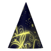 クリスマスツリーパーティー金ゴールドスターズネイビーブルーホリデーズ パーティーハット (左)