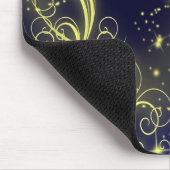 クリスマスツリーパーティー金ゴールドスターズネイビーブルーホリデーズ マウスパッド (コーナー)