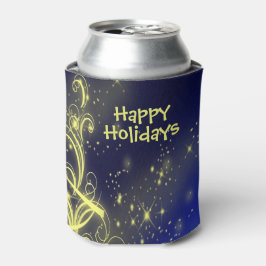 クリスマスツリーパーティー ゴールドスター ネイビーブルー 記念日 缶クーラー