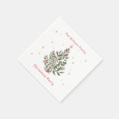 クリスマスツリーパーティー レッド＆ホワイト スタンダードカクテルナプキン (角)