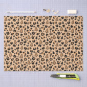 クリスマスツリーヒョウ印刷パターン 薄葉紙 (クラフト)