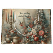 クリスマスツリービクトリアンとキャンドルの作成 ラージペーパーバッグ (正面)