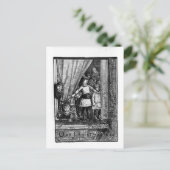 クリスマスツリービクトリアンヴィンテージ冬のシーン シーズンポストカード (スタンド正面)