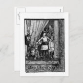 クリスマスツリービクトリアンヴィンテージ冬のシーン シーズンポストカード (正面/裏面)