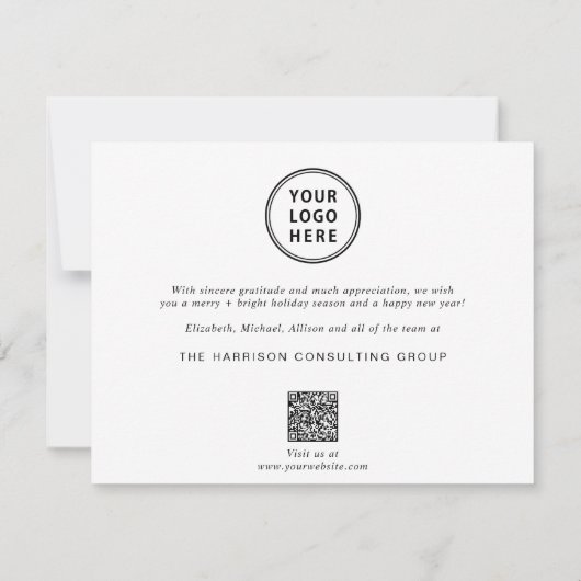 クリスマスツリービジネスQRコードロゴ企業の シーズンカード (裏面)