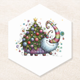 クリスマスツリービースト紙コースター ペーパーコースター
