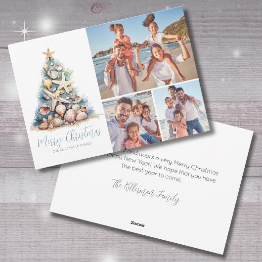 クリスマスツリービーチ写真 シーズンカード