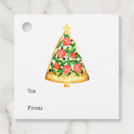 クリスマスツリーピザからメッセージカード フェイバータグ