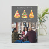 クリスマスツリーピザラブチョークボード写真 シーズンカード (スタンド正面)