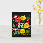 クリスマスツリーピックルボールホホホホホホホーサンタライツXm カード (黄色い花)