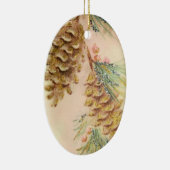 クリスマスツリーピネコーンスパークルルックヴィンテージ セラミックオーナメント (右)