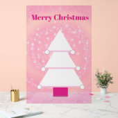 クリスマスツリーピンクの雪 アクリルサイン (ウェディング)
